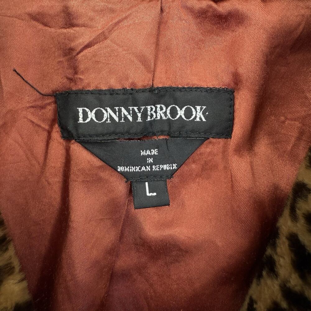 Vintage STUNNING Donnybrook Leopard Faux Fur Swing Coat Size Large Button Jacket - Picture 6 of 10
